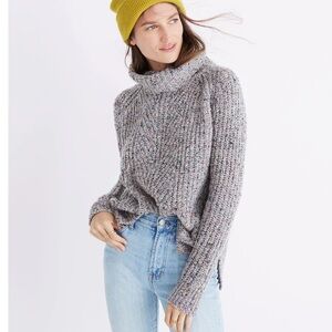 Madewell Colorfleck Ribbed Turtleneck Sweater